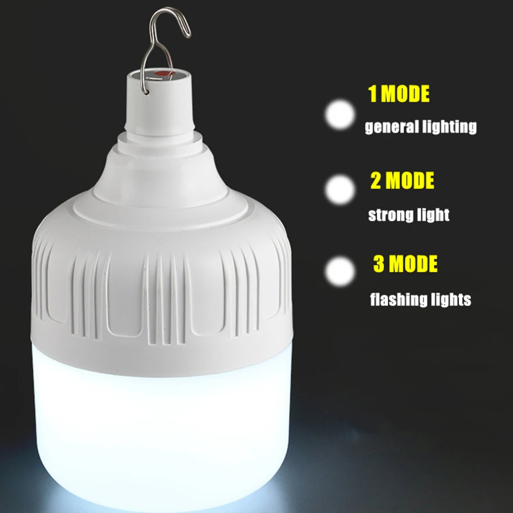 Luces portátiles para acampar al aire libre, lámpara recargable por USB, gancho de bombilla LED de emergencia, tiendas de campaña de alta potencia, linterna, luces nocturnas, 1-8 Uds.