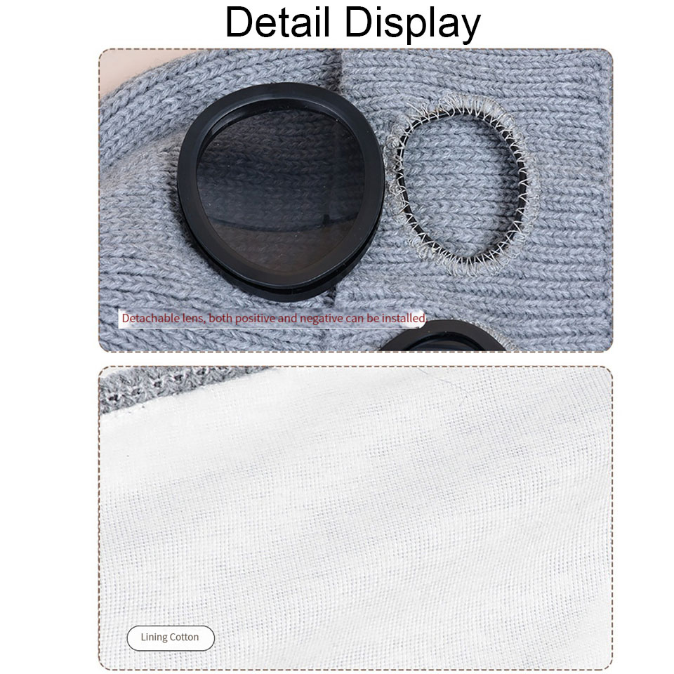 GETINIF 1Pcs Winter Warm Pilot Ear Protection Hat Windproof Cold Proof Thickened Knitted Hat for Women with Mask Knitted Hat