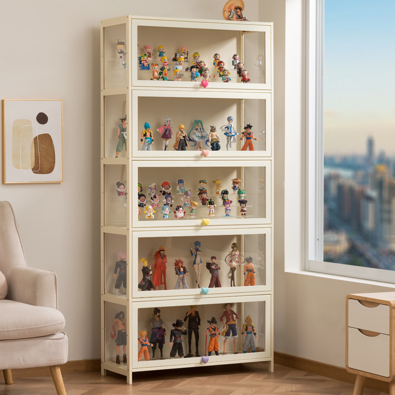 Figure Lego Display Cabinet Household Cream Wind Dustproof Acrylic Transparent Model Toy Blind Box Display Cabinet