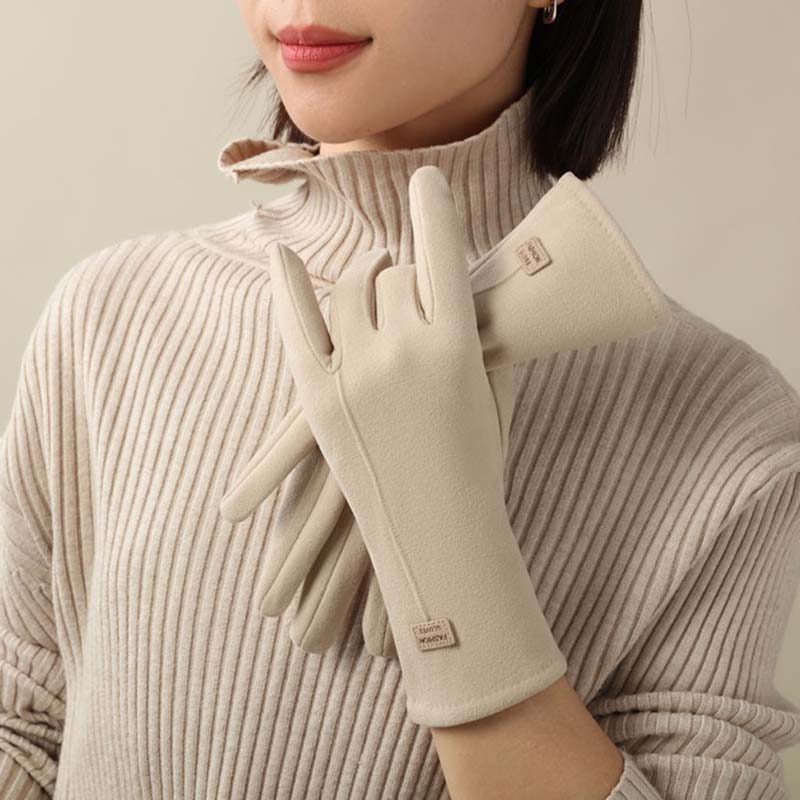 Guantes de pantalla táctil a prueba de viento para mujer, mitones de conducción para deportes al aire libre, cálidos, más terciopelo, gruesos, a prueba de frío, Otoño e Invierno