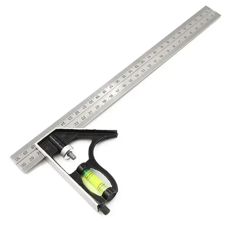 Angle Square Measuring Tools Set Precise Stainless Steel Aluminium Durable Adjustable Combination Spirit Level 12" 300mm