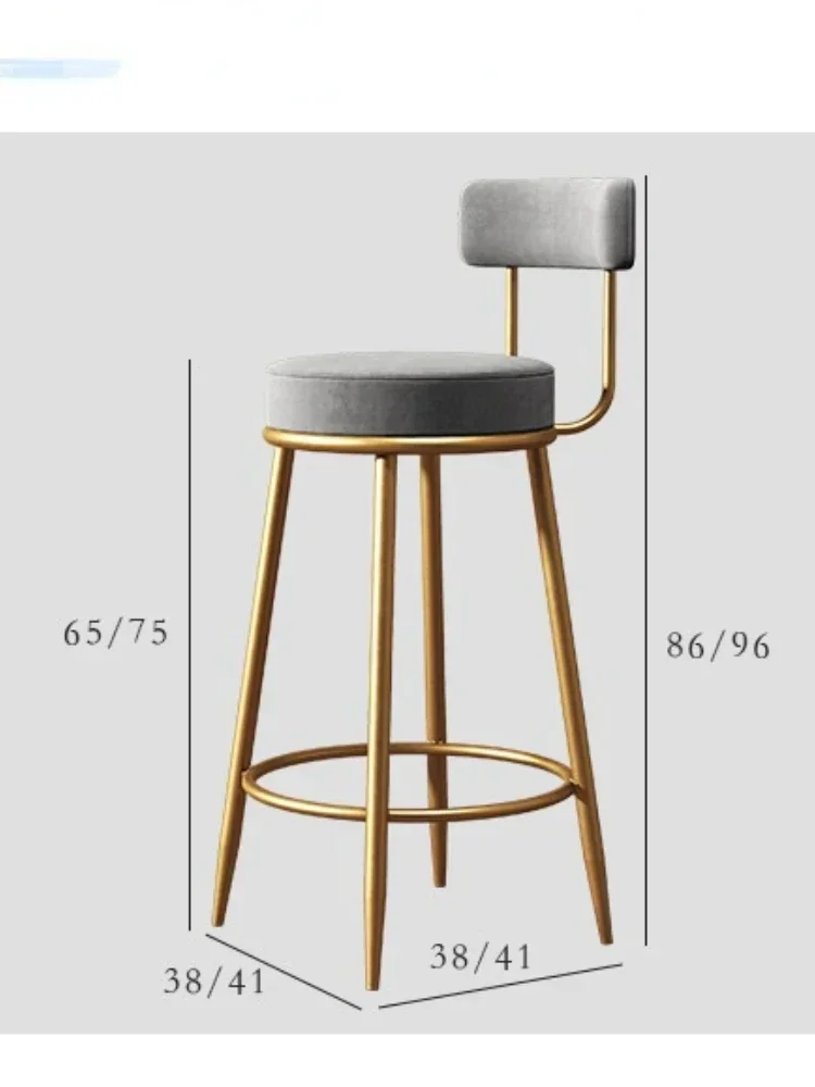 Silla de Bar informal Simple para el hogar, taburete alto con respaldo, silla de comedor, tienda de uñas, sala de recepción, taburetes de Bar, mesa de Bar para el hogar