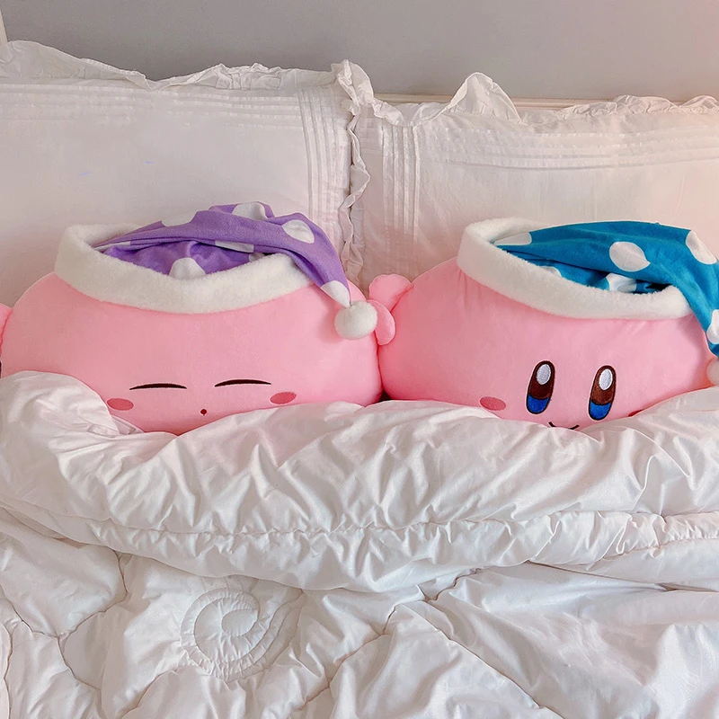 Anime Sang Trọng Đồ Chơi Ngủ Kirbyed Plushies Nhồi Bông Kirbyed Búp Bê Với Nightcap Phong Cách Nhật Bản Gối Mềm Mại Quà Tặng Cho Trẻ Em Bé Gái Màu Hồng