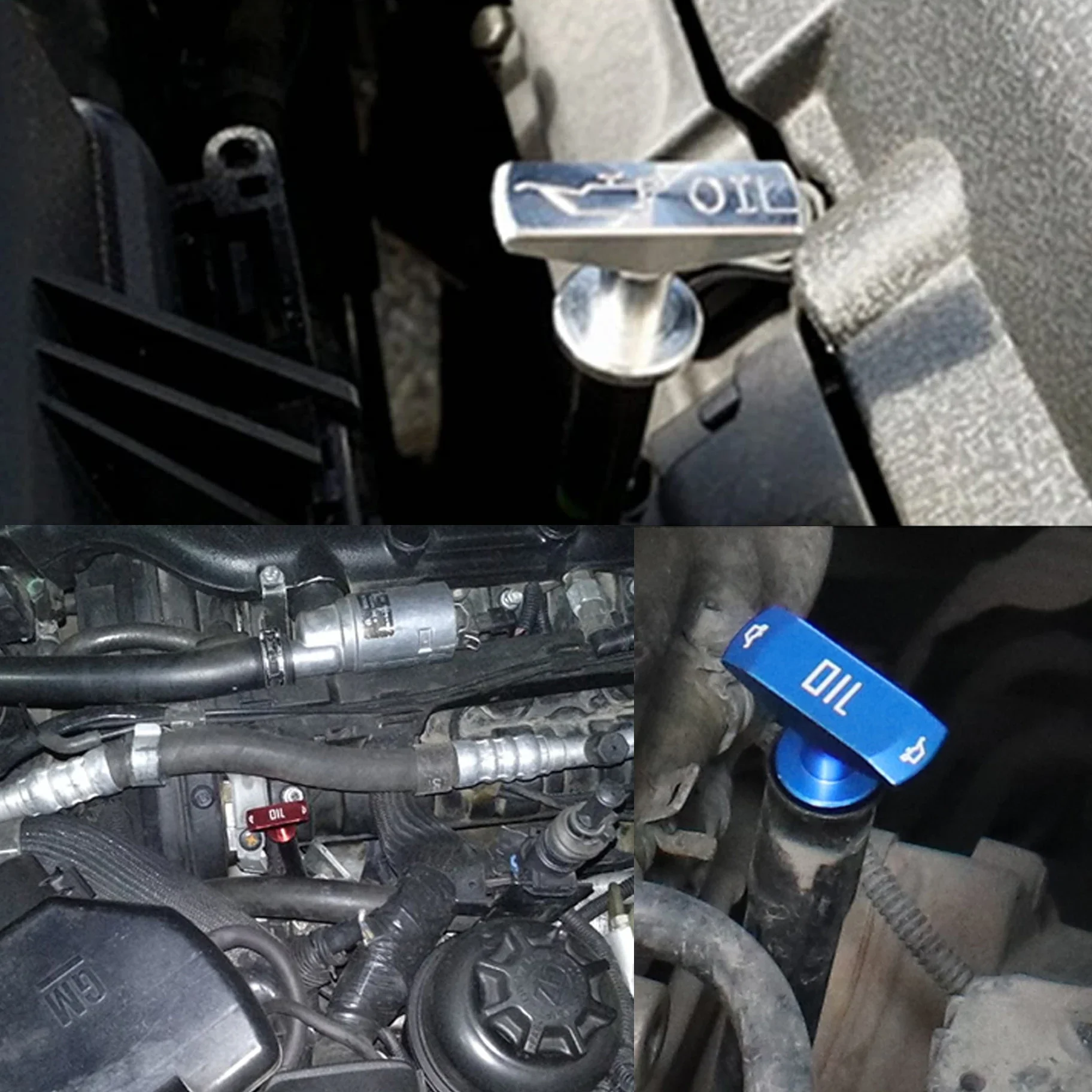 1PC Universal Auto Ölmessstab Pull Griff Motor Öl Pullhandle Aluminium Legierung Auto Ersatz Änderung Dekoration