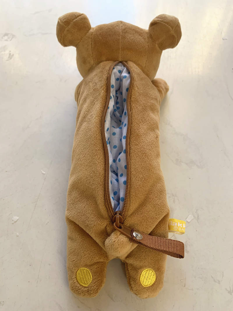 Estuches de lápices de felpa Kawaii Rilakkuma para niñas, niños, escuela, oso Korilakkuma, estuche de lápices bonito de Anime, bolsa organizadora para bolígrafos