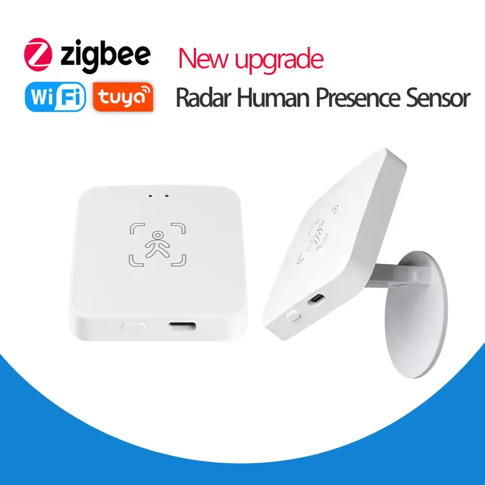 Czujnik obecności Tuya Zigbee/WiFi, radar MmWave, wykrywanie obecności człowieka, wykrywanie jasności/dystansu, obsługa Z2M i Home Assistant