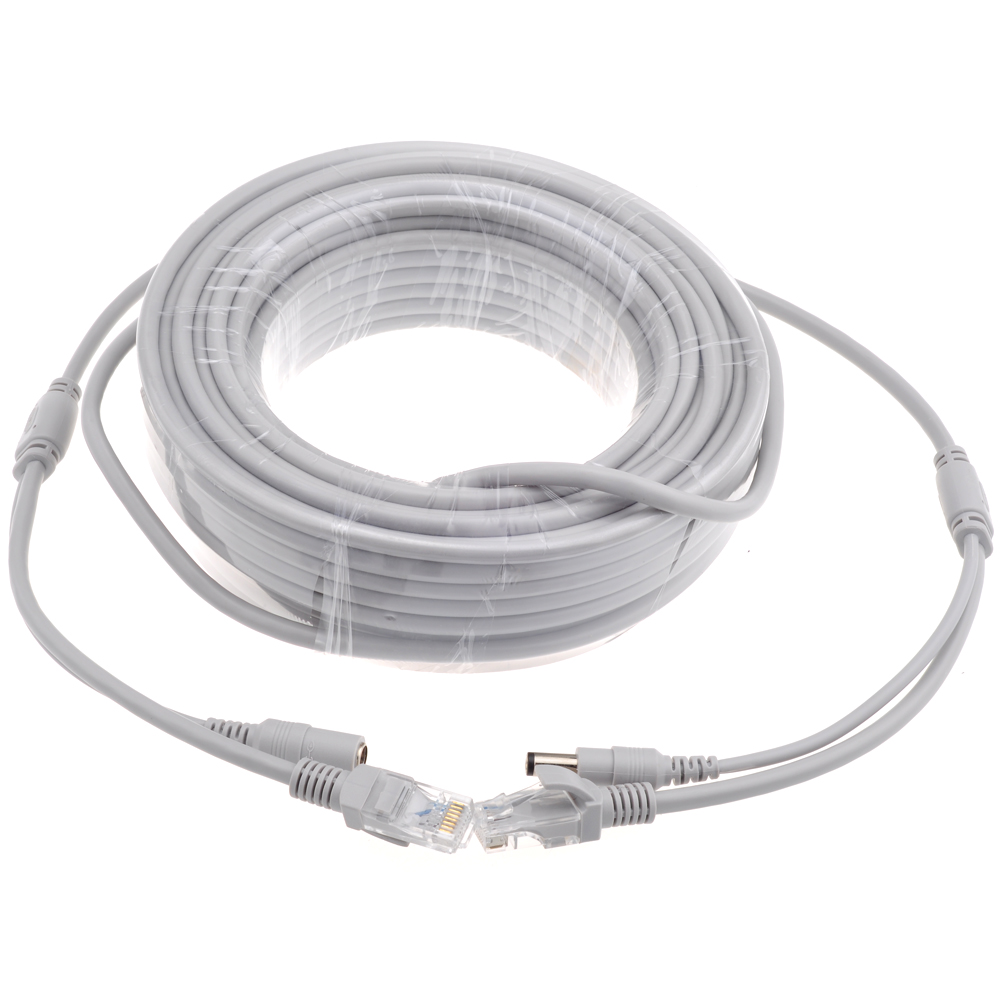 ESCAM 5M/10M/15M/20M/30M Opcional Cinza CAT5/CAT-5e Cabo Ethernet RJ45 + DC Power CCTV Rede Lan Cabo Para Câmeras IP do Sistema