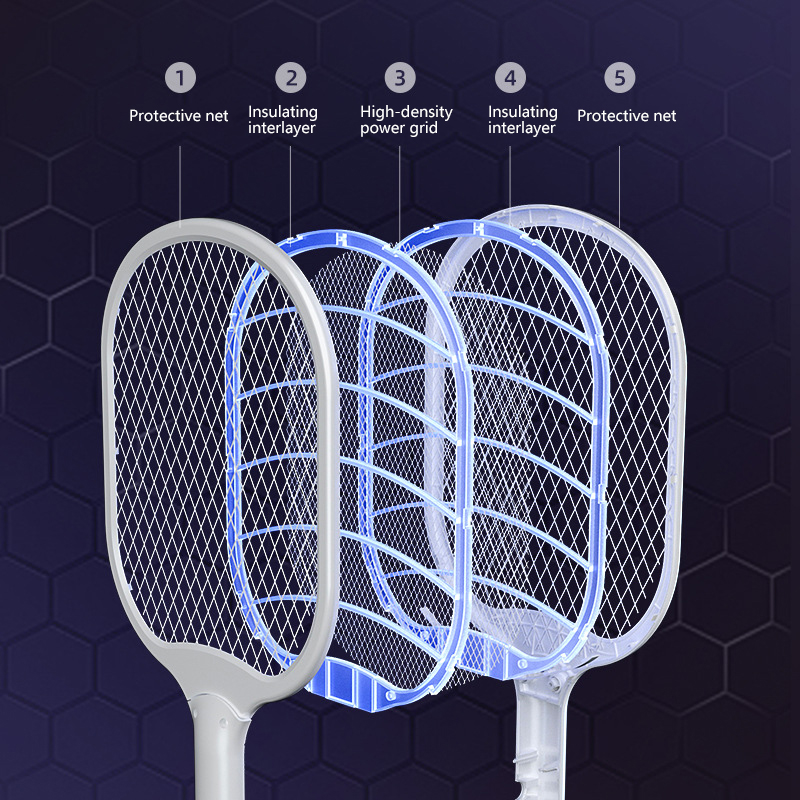 Matamoscas eléctrico Xiaomi de 3000V, matamoscas recargable 2 en 1, matamoscas automático multifuncional para el hogar