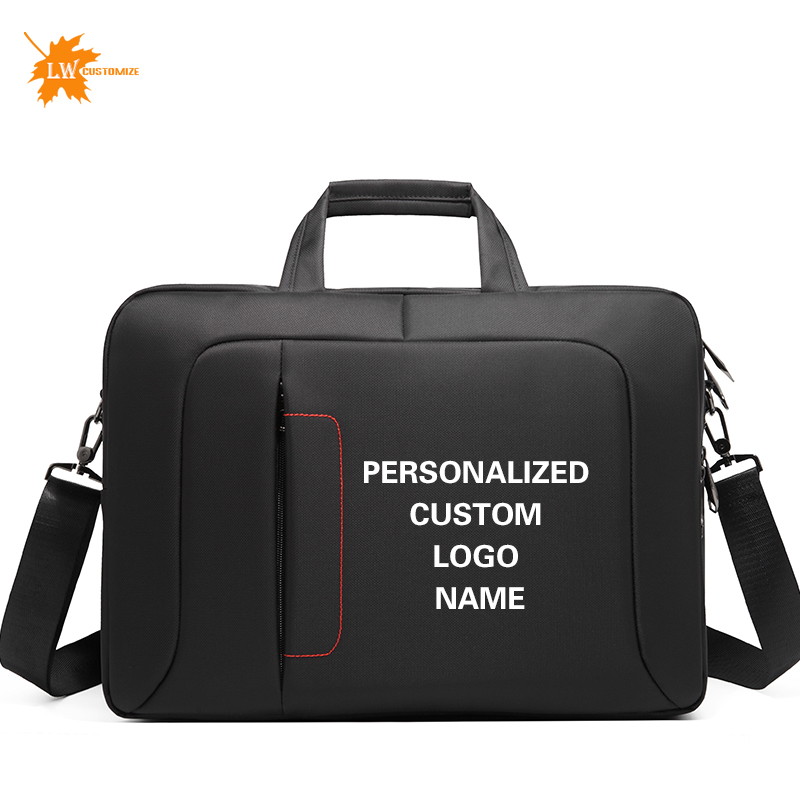 Maßgeschneiderte Herrenhandtasche mit aufgedrucktem Logo und Namen 15,6-Zoll-Business-Aktentasche, wasserdichte Damen-Laptoptasche aus Nylon