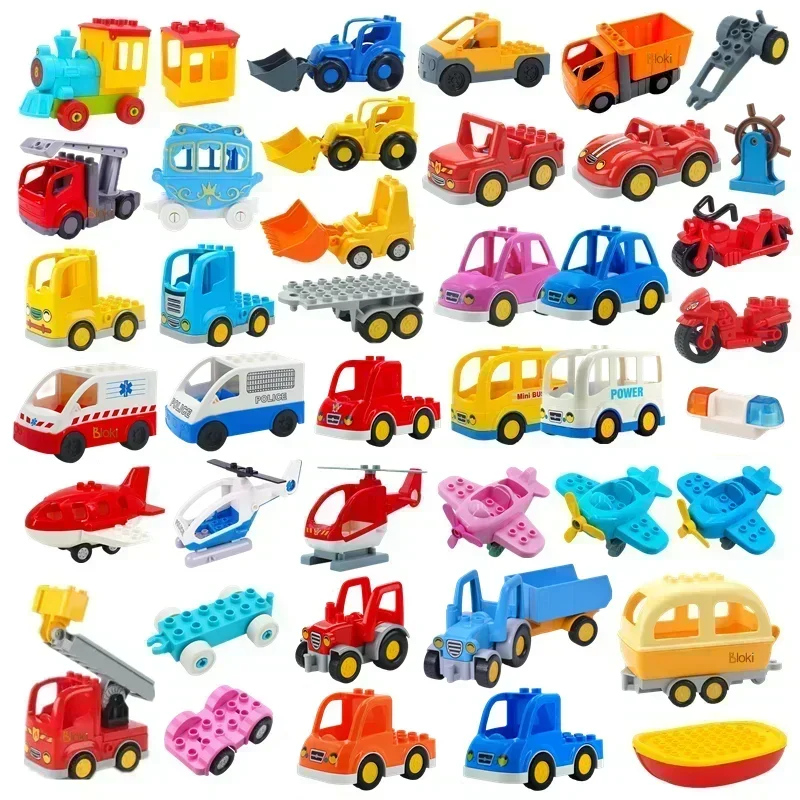 Lớn Xây Dựng Phụ Kiện Tương Thích Viên Gạch Lớn Trẻ Em Trẻ Em Xe Tải Xe Bus Giao Thông Thành Phố Loạt Hội Đồ Chơi Giáo Dục