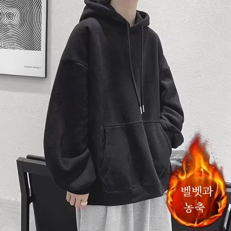 기모 후드티 청소년 가을 겨울 미국 스타일 후드 두꺼운 루즈핏 남성 후드티 스웨트셔츠 후드티 스웨트셔츠 후드티