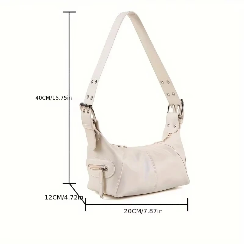 Unterarmtasche Damentasche Cool Drag Style Single Shoulder Unterarm Stick Bag Nischendesign Leder Reißverschluss Single Shoulder Handtasche