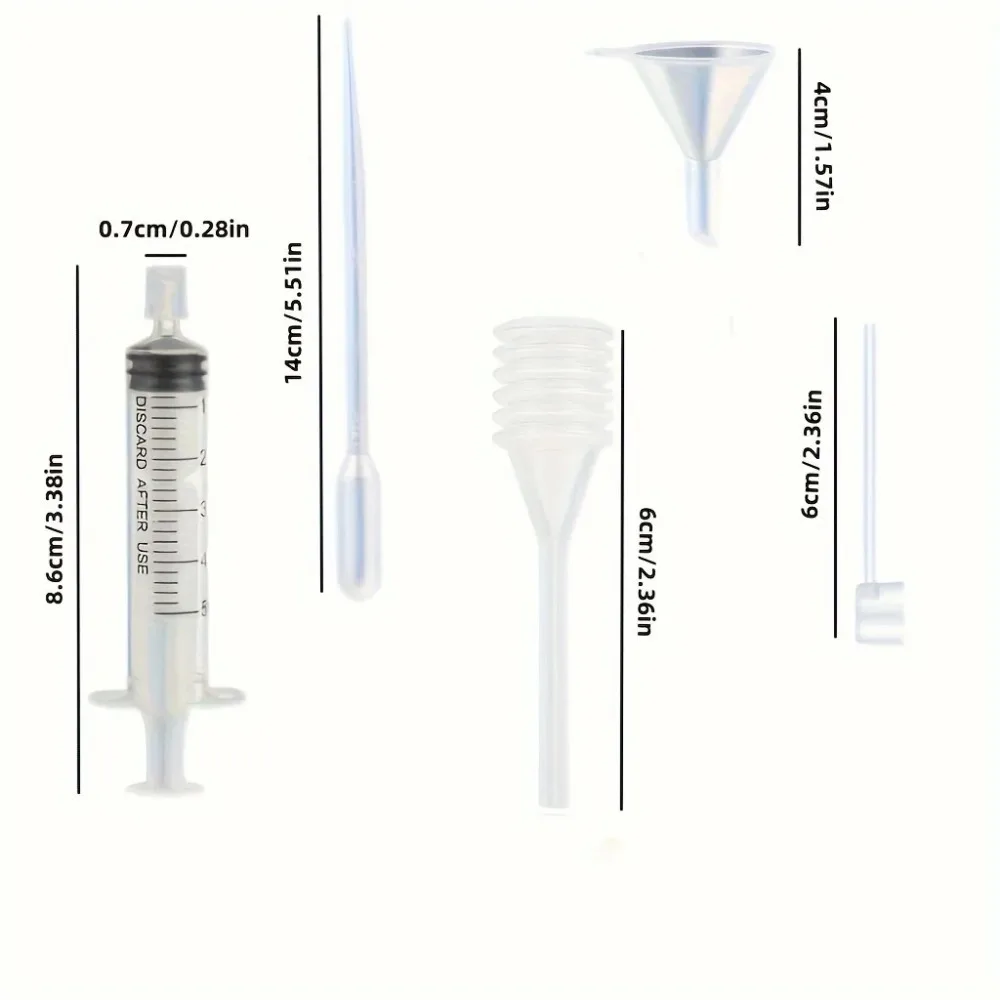12피스 향수 디스펜서 세트 - 주사기 2개, 피펫 2개, 향수 분리기 2개, 컨버터 2개, 깔때기 2개, 스프링 로드 피펫 2개