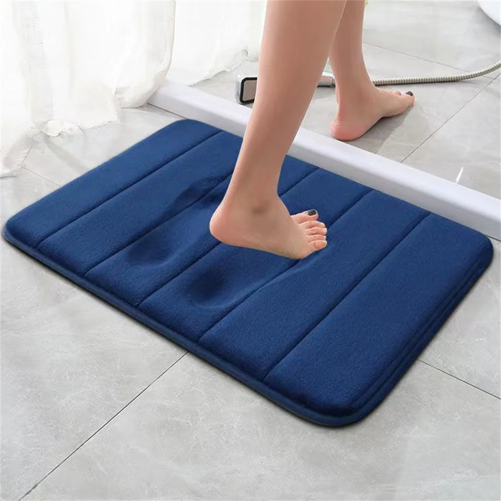 Alfombra de baño súper absorbente, alfombras antideslizantes, alfombras de baño, alfombra de suelo de espuma viscoelástica suave, alfombra de ducha para suelo de dormitorio, decoración del hogar