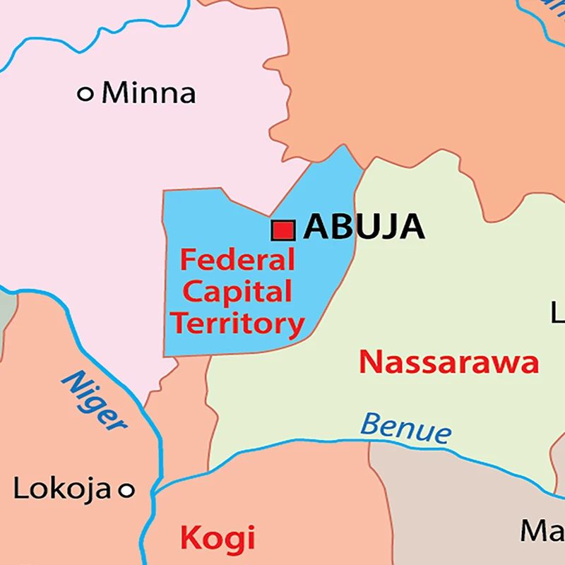 나이지리아지도 부직포 캔버스 그림, 가정 장식 포스터, 벽 예술 그림, 교육 용품, 150*100cm