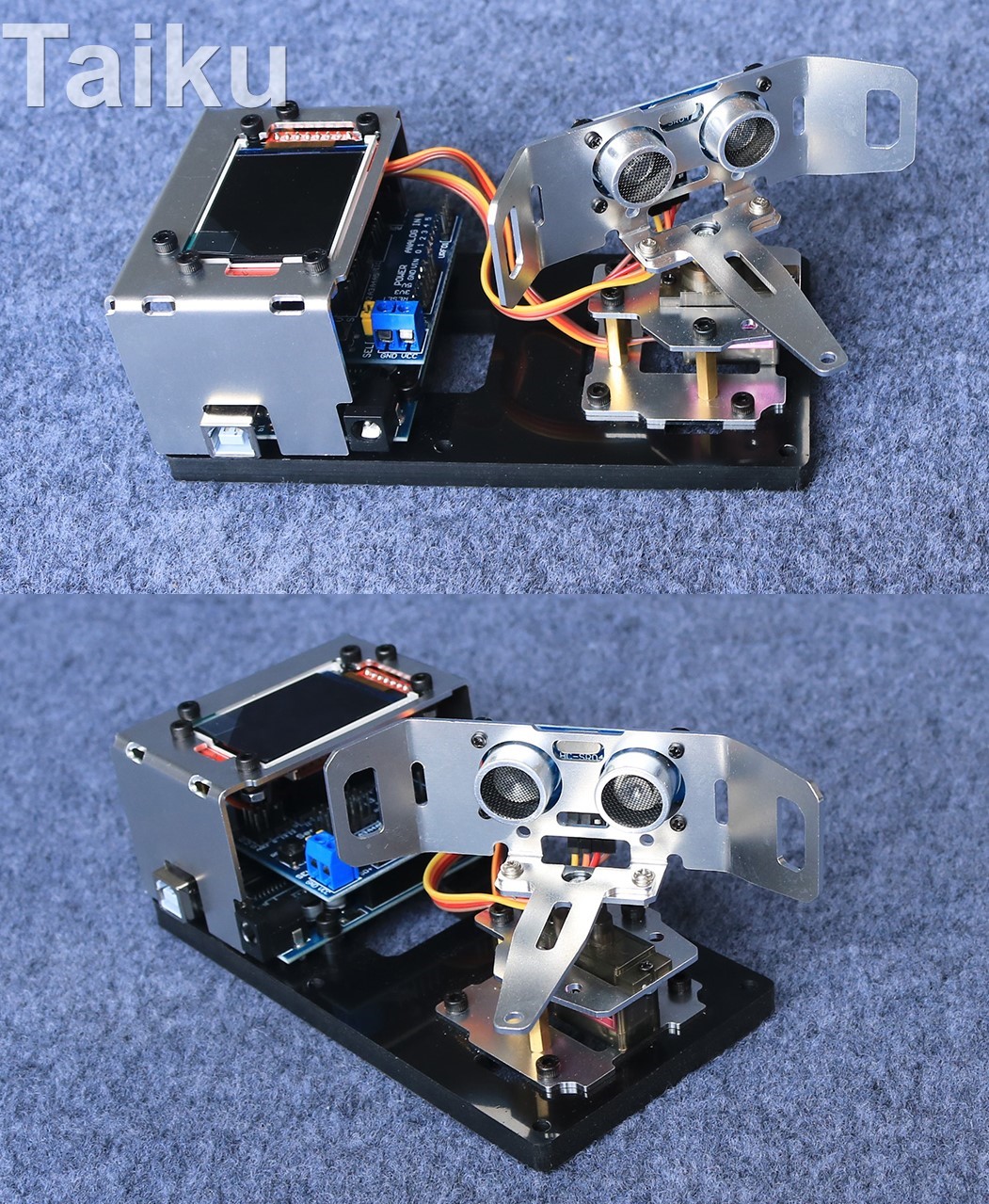 Ultrasonic Radar Detector Robô para Arduino, NANO, Starter Kit Programável, Mg90, 1.8 "Tela
