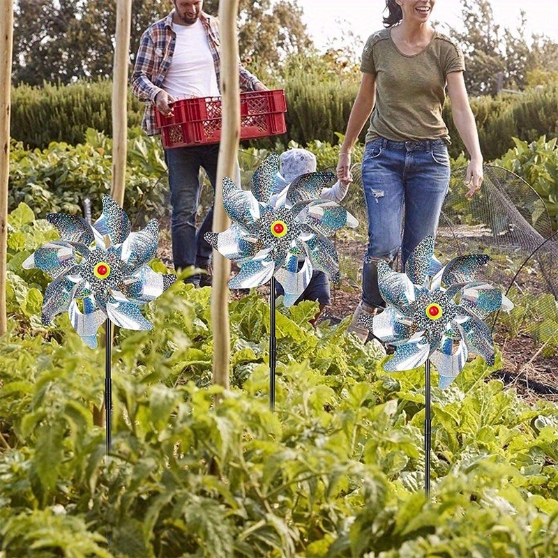 조류 퇴치기 바람개비, 반사 반짝이 허수아비 바람개비 스피너, 정원 잔디 마당 장식, 새를 멀리하기, 1 개