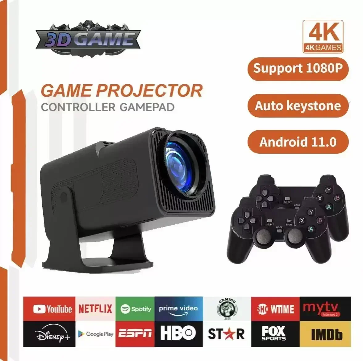 Elevate Your Gaming with HY320 MAX High-Quality 400ANSI Projetor para Casa – 180° Rotation for Ultimate Visual Experience