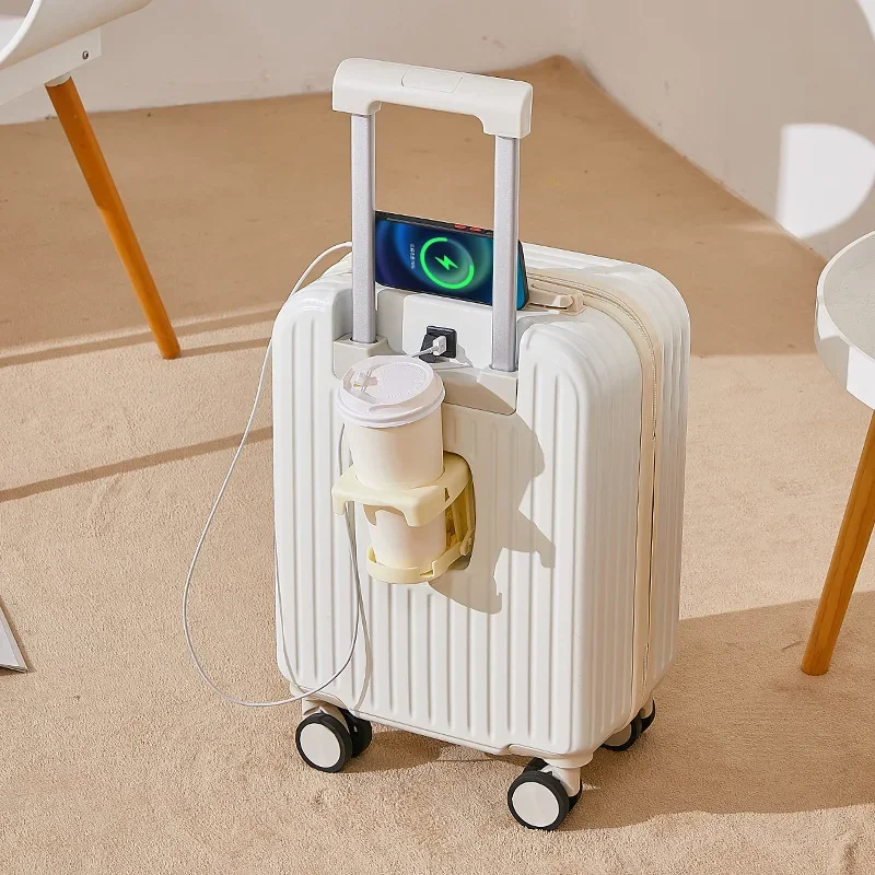 18 Zoll Reisekoffer multifunktion ale Koffer Boarding Box Student Trolley Passwort Fall Roll gepäck tasche mit Getränke halter