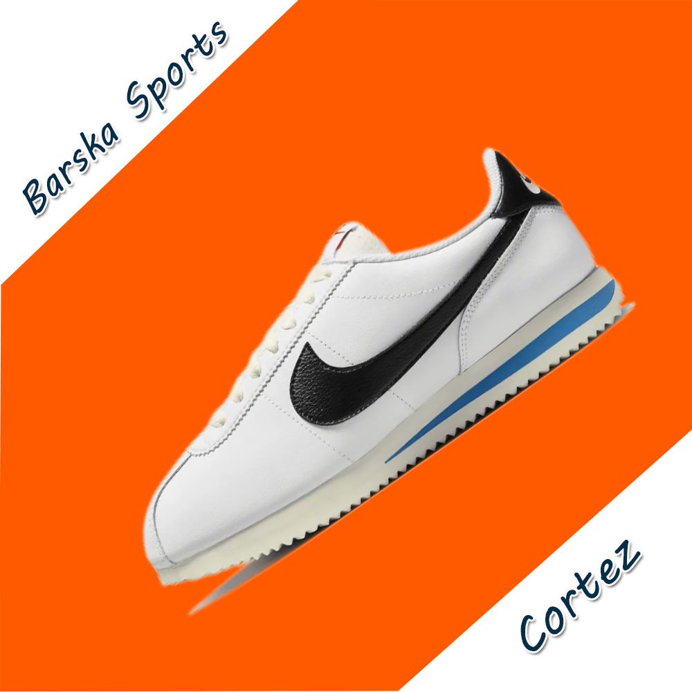 Nike New Cortez Low รองเท้าผ้าใบสําหรับบุรุษและสตรี Retro Classic Running Shoes รองเท้าผ้าใบระบายอากาศและน้ําหนักเบาสีขาวและสีดําและสีน้ําเงิน