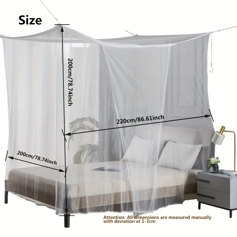 Mosquitera blanca grande para acampar al aire libre, a prueba de insectos, protectora, transpirable y portátil, uso en dormitorio, hamaca y tienda de campaña