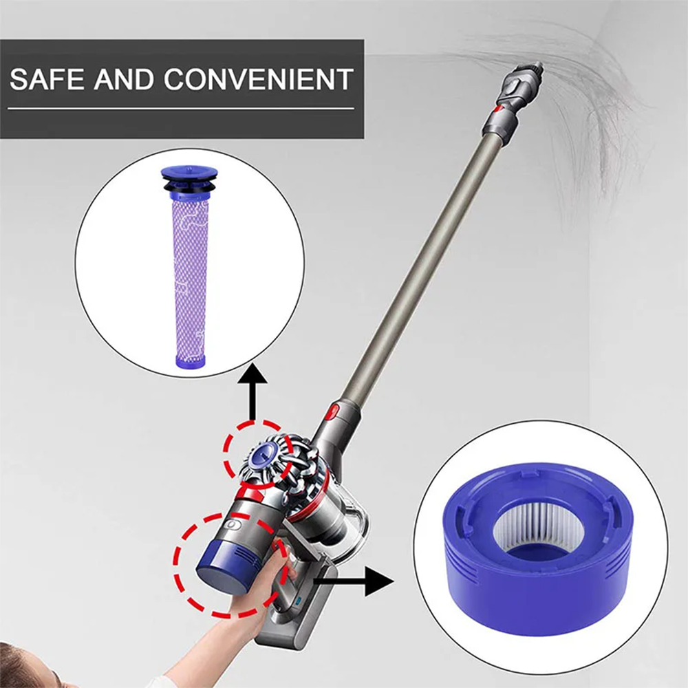 Pour aspirateurs sans fil Dyson V7 V8, pré-filtre et pré-filtre de remplacement + Kit de post-filtre HEPA, accessoires