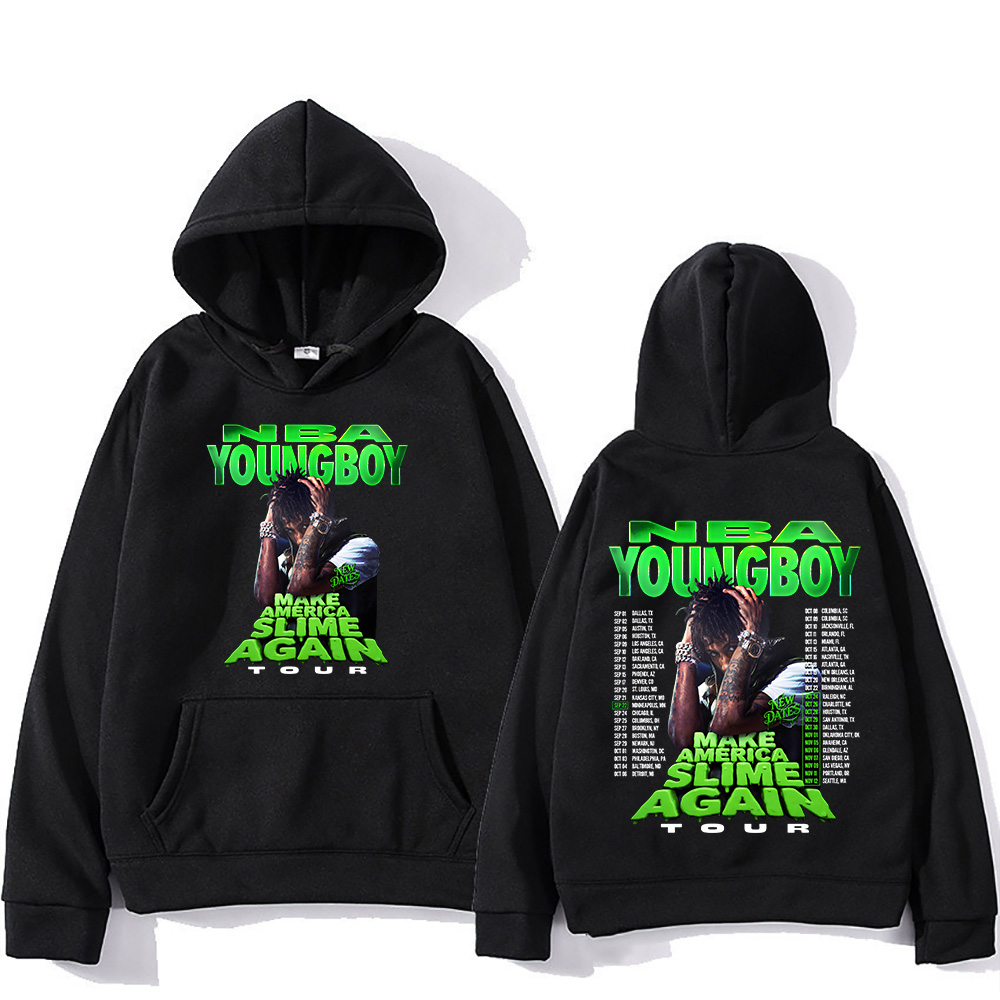"YoungBoy Never Broke Again Tour 2025" zegt zingen handafdruk hoodie street fashion hoodie heren hiphop hoogwaardige hoodie