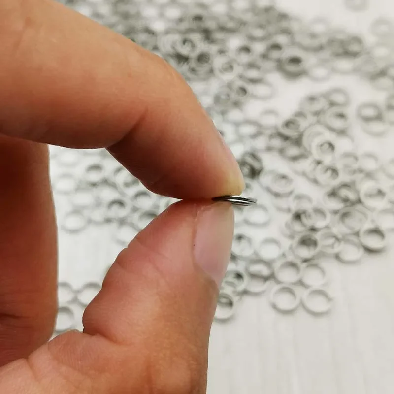 50 Cái/lốc Thép Không Gỉ Câu Cá Nhẫn Chia Clip Xoay Đôi Thay Đổi Nhanh Móc Nối Cá Chép Phụ Kiện Câu Cá Mồi Giả