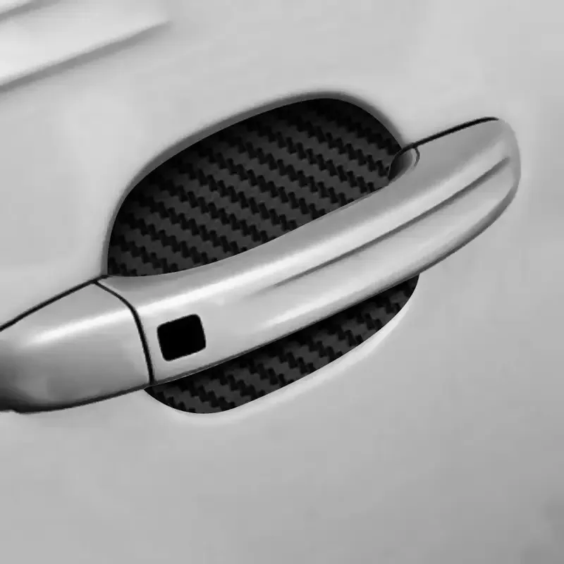 4 pçs/set estilo do carro molduras adesivo porta do carro adesivo de fibra carbono arranhões resistente capa auto lidar com peças filme proteção