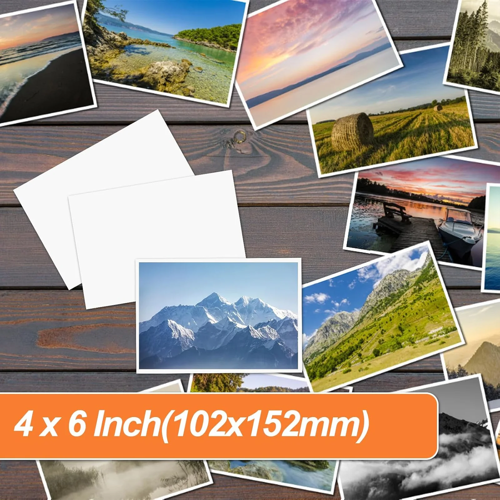 HUSPER 100 feuilles de papier photo brillant 4x6 pouces 180/200/230 G/m2 jet d'encre simple face Compatible avec dos gris pour une utilisation au bureau à domicile