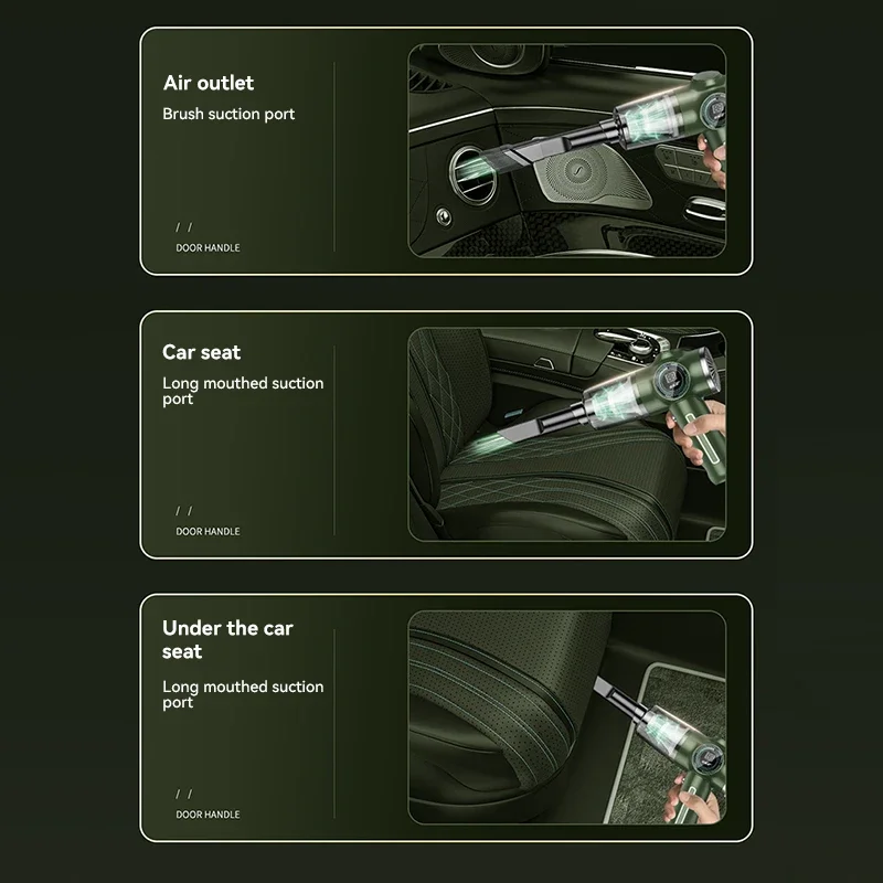 Xiaomi Mijia เครื่องดูดฝุ่นในรถยนต์ไร้สายพลังสูงทรงพลังทำความสะอาดฝุ่นเครื่องดูดแบบใช้มือถือแบบเปียกแห้งสองแบบใหม่