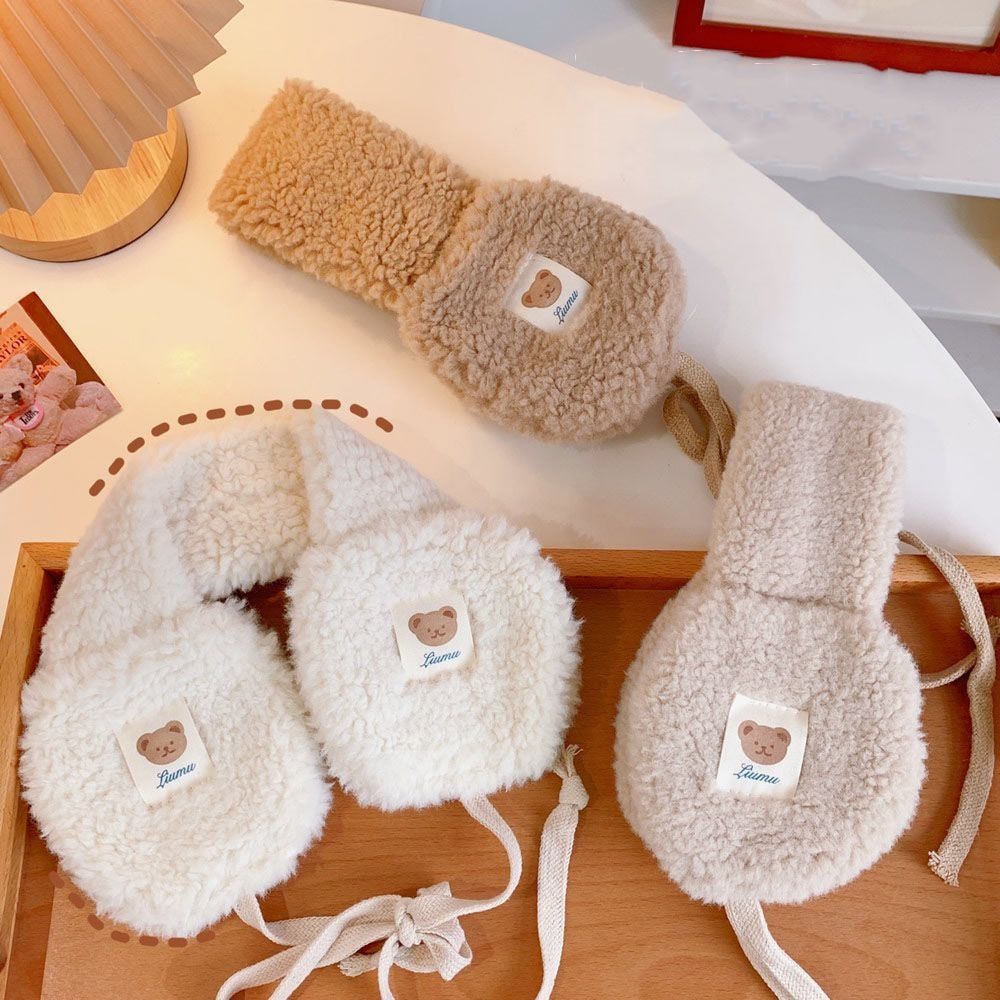 Urso bonito Earmuffs de pelúcia para adultos e crianças, aquecedor de orelha, gravata, quente, Coréia, mulheres, inverno, nova moda