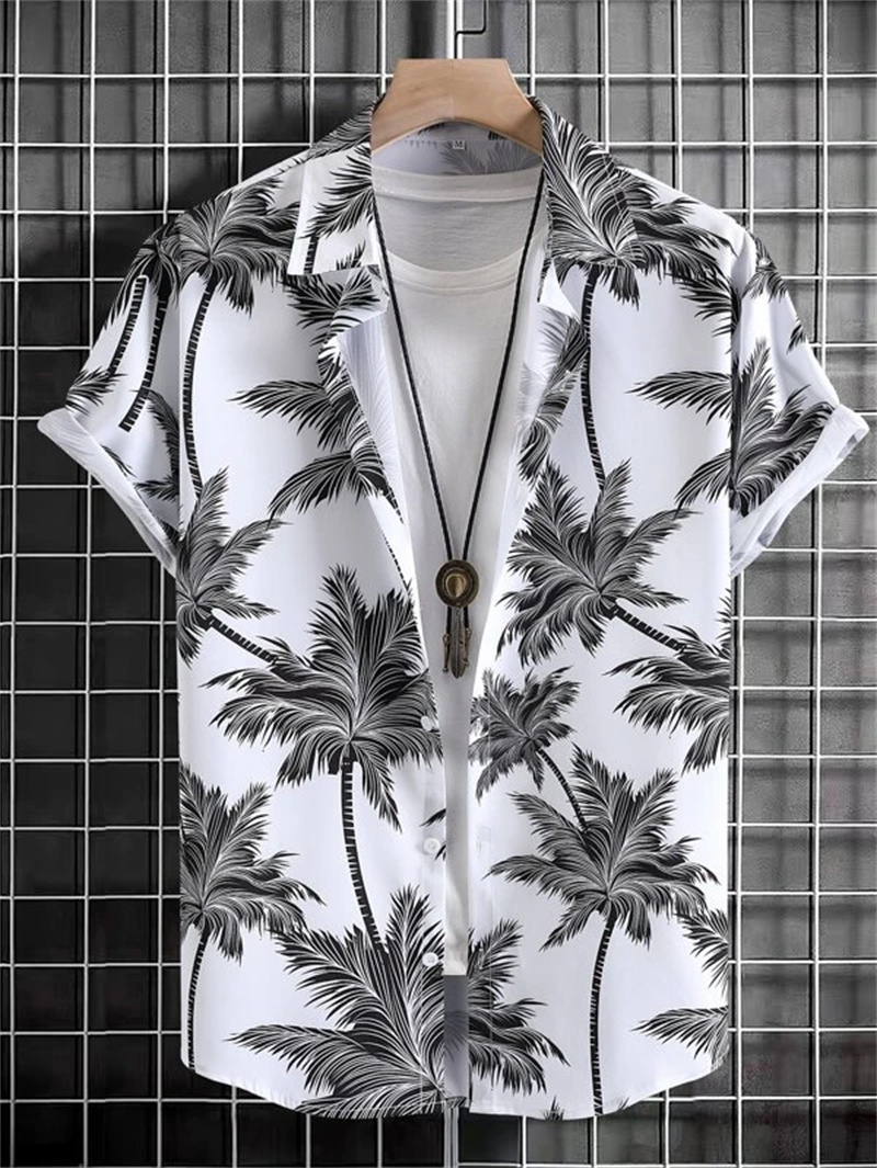 Hawaii 3d Kokosnuss baum Top Männer Sommer Strand Freizeit kleidung Straße Outdoor Party Herren hemd lose atmungsaktive Herren bekleidung