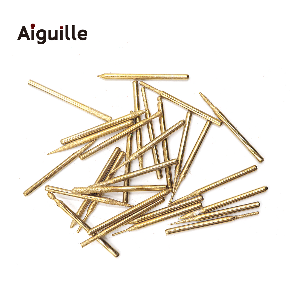 30pcs grit#120 3mmx 3mm Diamond Grinding Burr Diamond Grinding Point grinding trimming polishing points dremel Bits