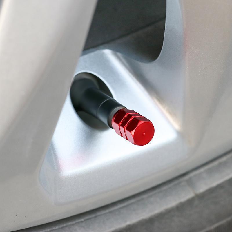 4 Uds. Tapas de válvula de neumático de coche de aluminio, cubierta hermética de válvula de neumático de aleación hexagonal, polvo impermeable para automóviles, motocicletas, camiones y bicicletas