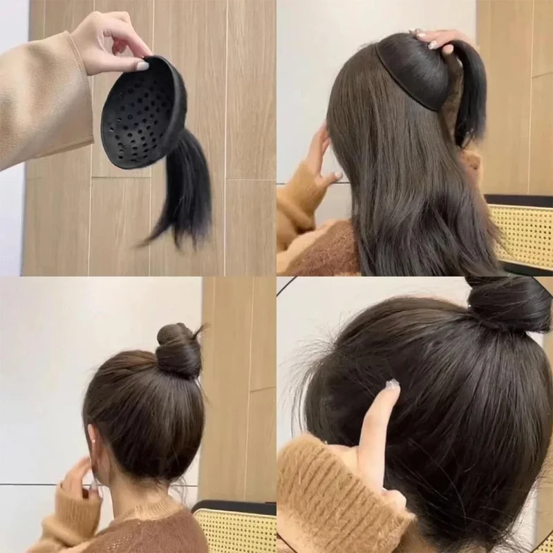 Extensión de moño falso para mujer, accesorios de realce de cabeza, herramienta Ideal para hacer un moño alto