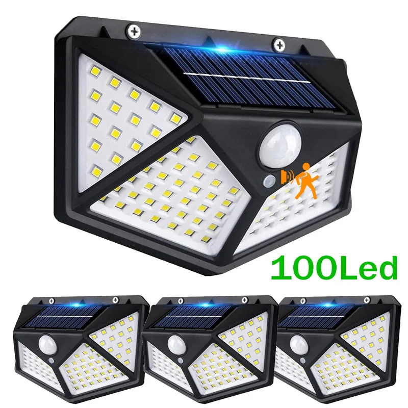 Luces solares LED para exteriores, lámpara Solar externa impermeable, Sensor de movimiento, luces de jardín, energía Solar, luz Solar, patio, pared, farola
