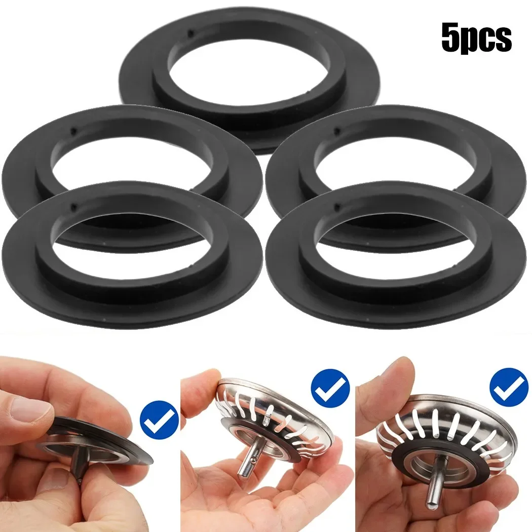 Junta de arandela de sellado de goma para filtro de cesta Franke, 5 uds., para 78 79 80 82 83 Mm, juntas de goma para drenaje de fregadero de cocina