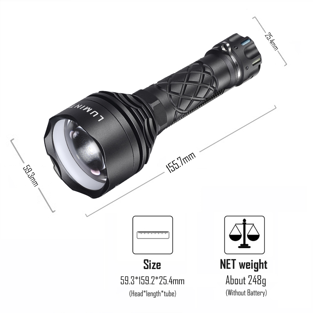 Outdoor Flashlight Tent Camping Lantern Self Defense Lamp EDC Fishing High Power LED Torch 2500 Meter Distance LEP Light THOR 3