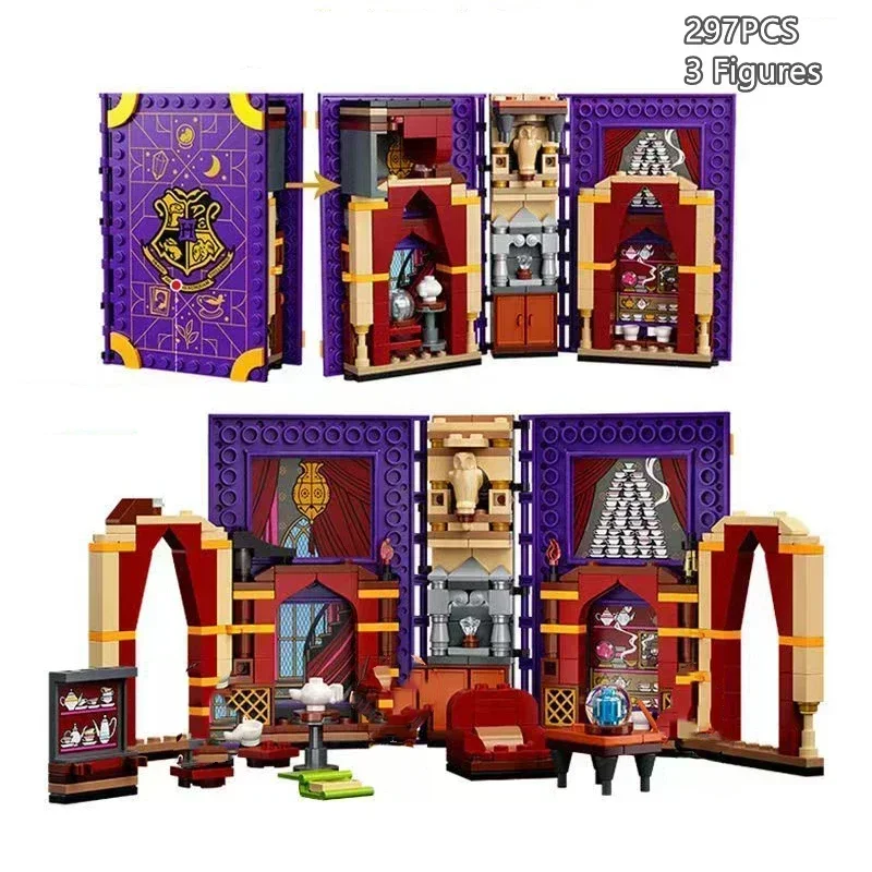 A Collection of 6 Magic Books, Building Blocks, Potions, Amulets, Herbology,  Scripts, Wizard Gifts Children Toys Toys Bricks
