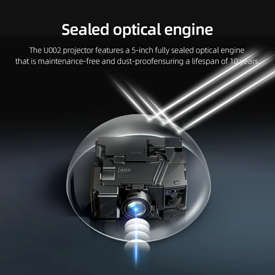 AUN U002 Proyector Android Enfoque Automático Inteligente 3D MINI Cine en Casa Película Full HD 1080P LED 4K VideoProyector Láser Teléfono Cine