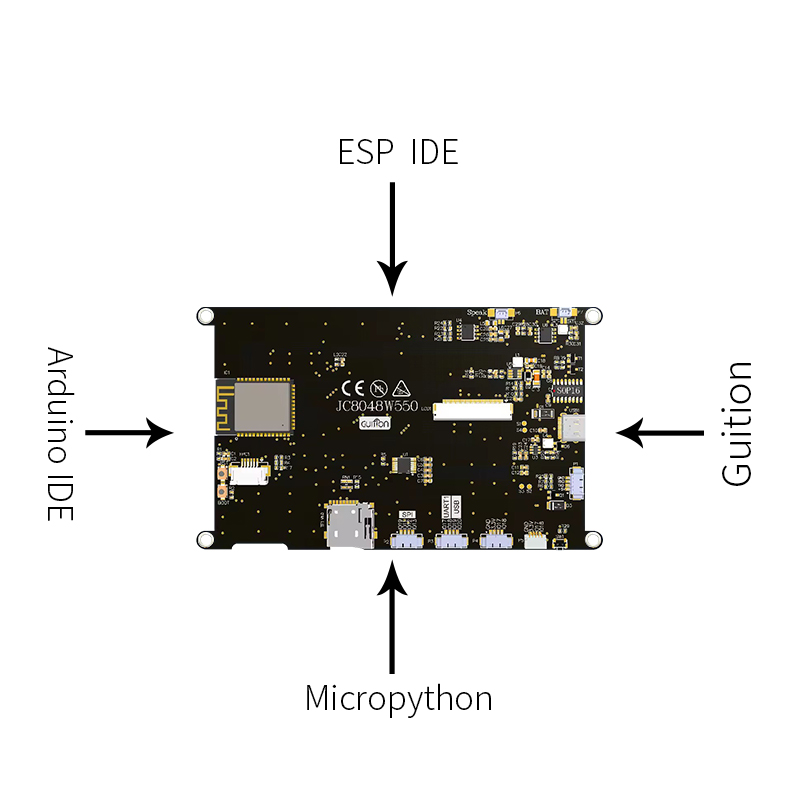 Guition ESP32S3 8M PSRAM 16M FLASH 5 pulgadas IPS 800*480 módulo de pantalla LCD de alta definición táctil capacitivo con WIFI y Bluetooth