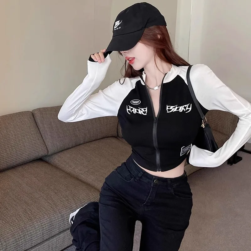 長袖Tシャツ,アメリカンスタイル,ジッパー付き