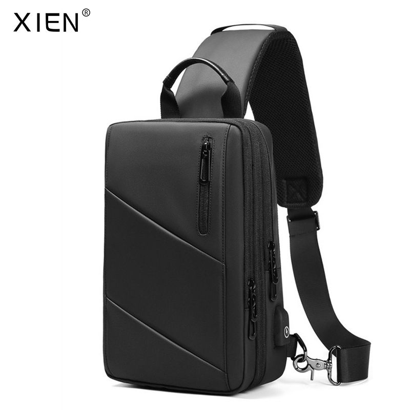 Bolsa tipo estilingue masculina, à prova d'água e grande capacidade, bolsa de peito, ombro crossbody, portátil, lazer ao ar livre, bolsa transversal