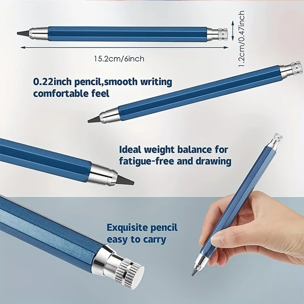 5,6mm Metall Mechanische Stift 2B/4B/6B/8B Bleistift Refill Kunst Malerei Zeichnung Schreiben Werkzeug Schule schreibwaren Skizze Automatische Bleistift