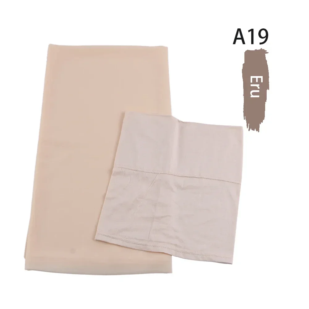 Chiffon hijab com boné interno combinando muçulmano hijab lenço chiffon longo xale com cor de jogo camisa tampas internas