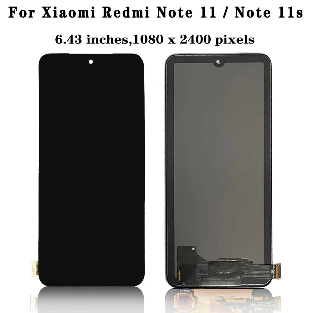 Xiaomi Redmi Note 11 ディスプレイ Note11 のテスト 2201117 TG スクリーンタッチガラスデジタイザ Redmi Note 11S LCD フレーム付き
