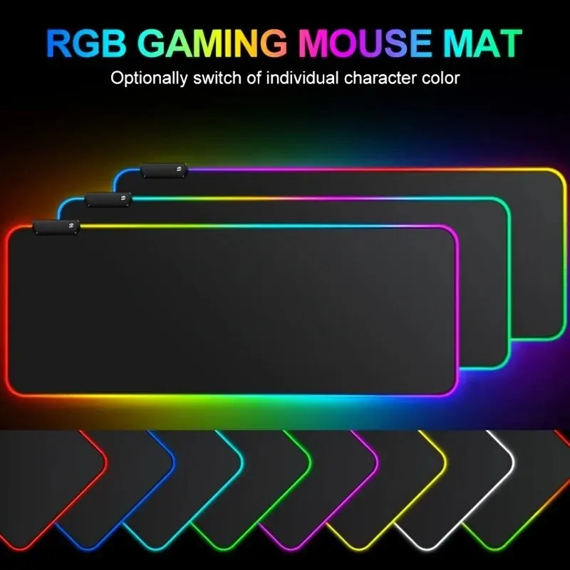 1 Stück großes Gaming-Mauspad, Lichtmodi, Touch-Steuerung, erweiterte weiche Computer-Tastaturmatte, rutschfeste Gummiunterseite