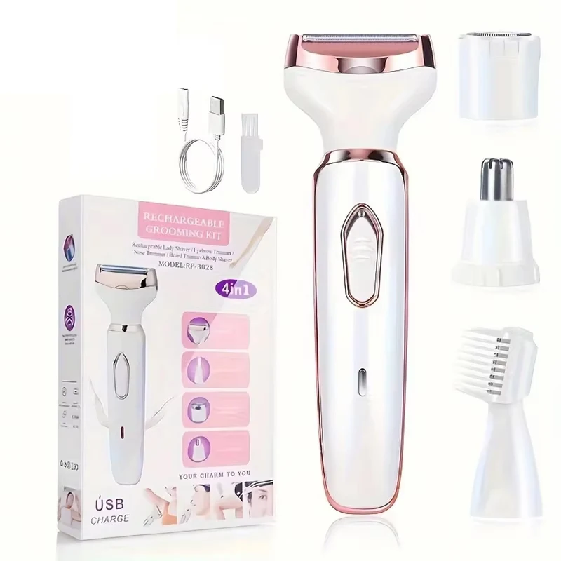 2025 4 In 1 Electric Lady Shaver Body Hair Removal Epilator Painless Cordless Trimmer Razor Gifts For Women 2024