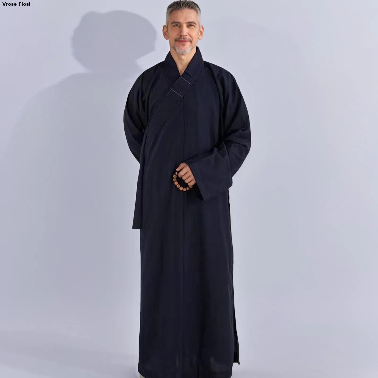 2024 ใหม่เสื้อผ้าจีนแบบดั้งเดิมเสื้อคลุมยาวสําหรับพระพุทธศาสนาพระภิกษุสงฆ์เสื้อผ้าสําหรับผู้ใหญ่ผู้ชาย Haiqing สมาธิชุด